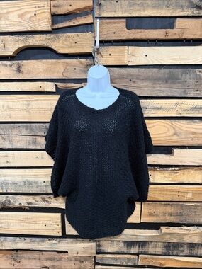 Wooden Ships Women's Black Mohair
Wool Poncho Kimono Half Sleeve
Sweater Sz S/M